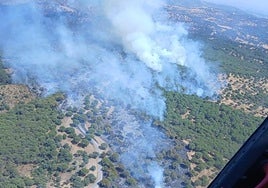 Imagen aérea del incendio.