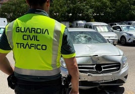 El coche del acusado por homicidio imprudente, tras el accidente.