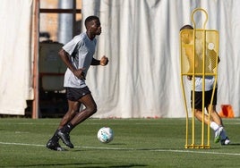 Dominique Moubeke, en el entrenamiento.