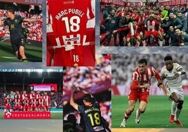 Collage de imágenes de Pubill con el Almería