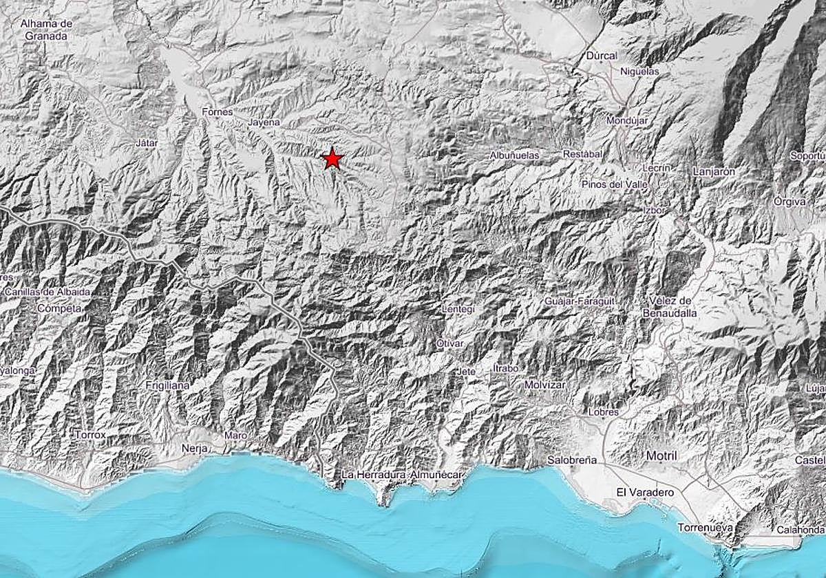 Epicentro del terremoto en Jayena.
