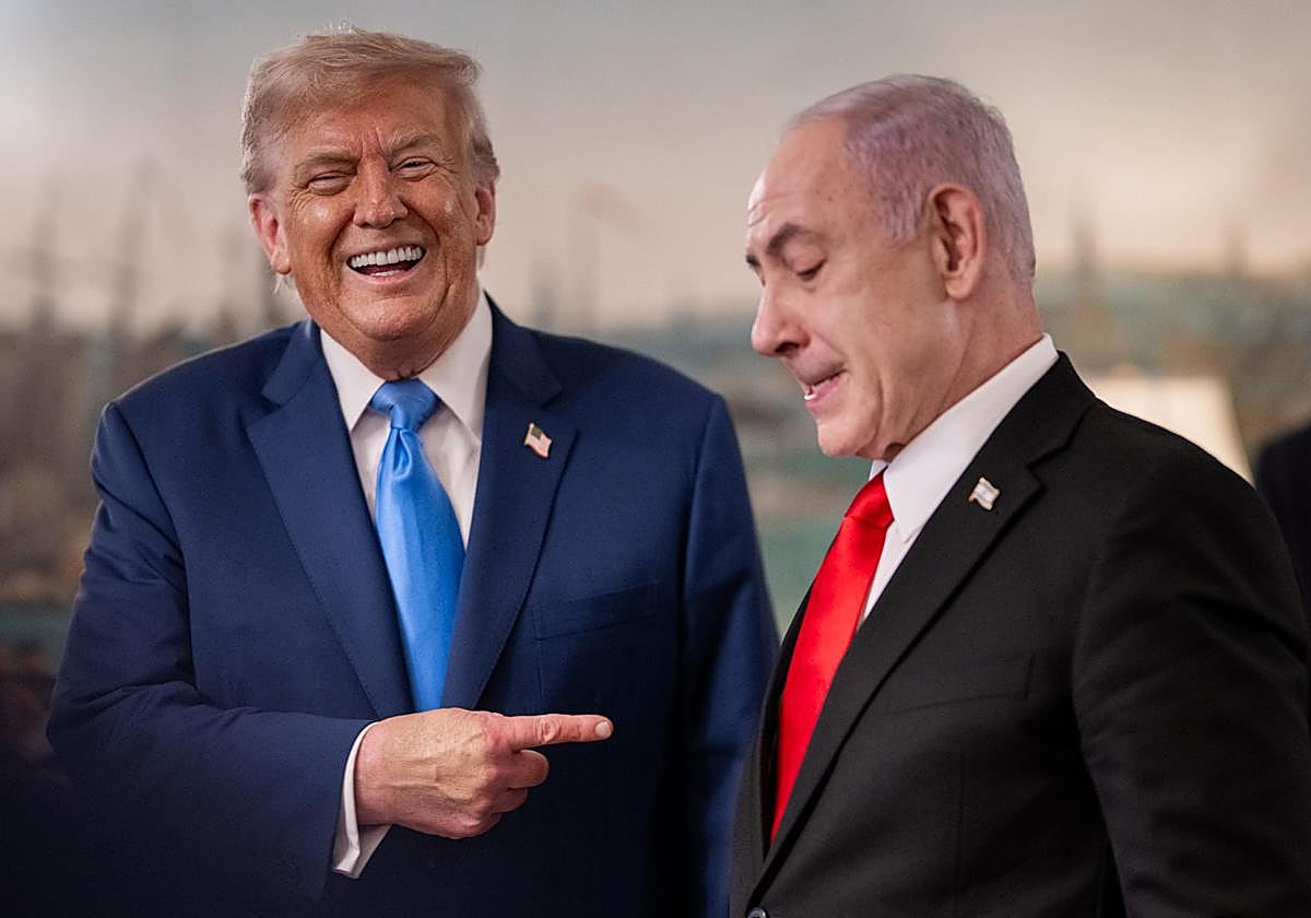 Trump y Netanyahu antes de una cena en la Casa Blanca.