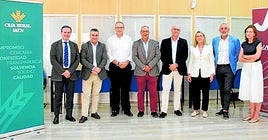 De izquierda a derecha; Vicente Martínez, José Luis Adán, Blas Ogáyar, José Alberto Jerez, Manuel Martos, Soledad González, Sergio Berrios y María José Jiménez.