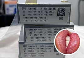 Algunos de los viales confiscados durante el registro.