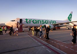 Imagen del primer vuelo que llegó a Granada desde Ámsterdam, el pasado septiembre.