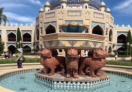 Imagen de la fuente del parque Disney de Tokio.