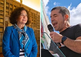 Pilar Aranda, exrectora de la UGR, y Daniel Mesa, secretario general de CC OO, algunos de los firmantes.