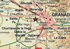 Epicentro del terremoto sentido en Granada.