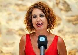 María Jesús Montero, este lunes en su acto en Rota, Cádiz
