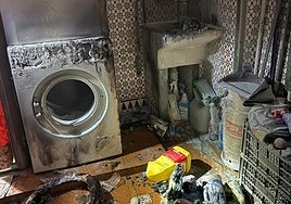 Estado en que que quedaron algunos enseres.