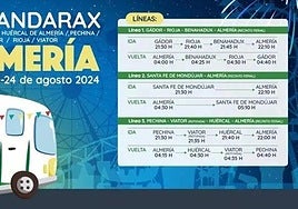El Consorcio de Tranporte facilita servicios de bus directos a la Feria de Almería desde el Bajo Andarax
