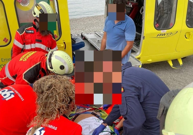 Evacuado en helicóptero un trabajador herido grave tras quedar atrapado en una máquina en La Mamola