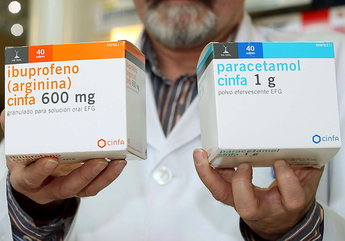 Cajas de ibuprofeno y paracetamol.