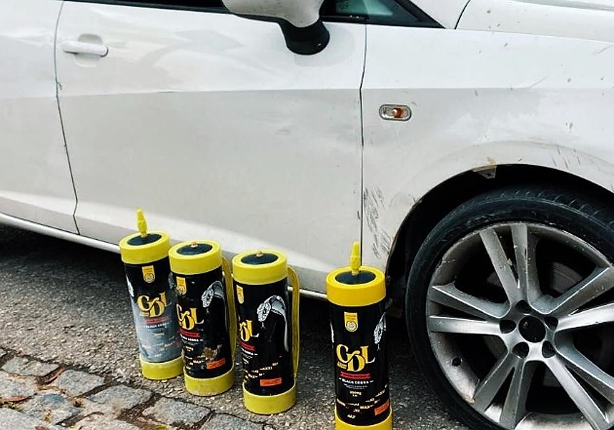 Los cuatro tubos de gas de la risa intervenidos en la capital en marzo.