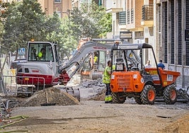 Obras en la calle Tejeiro este verano.