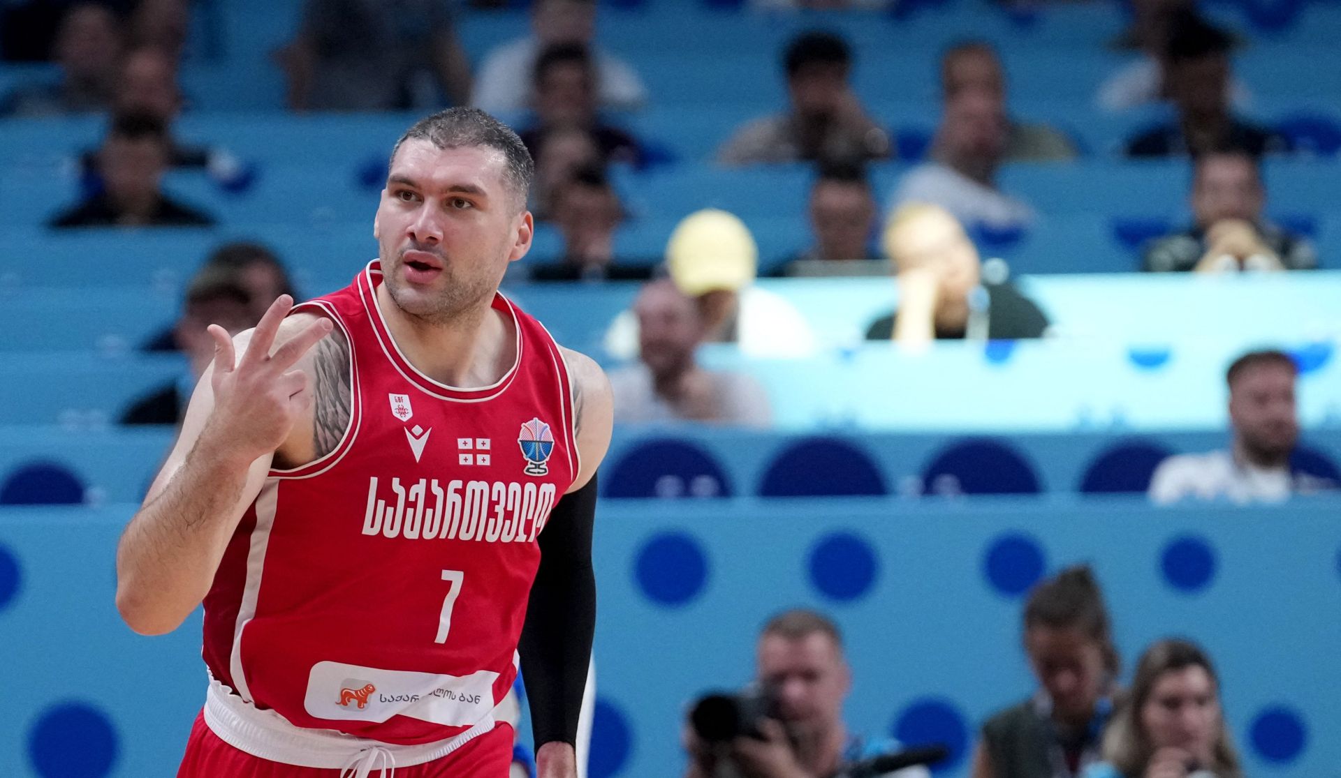 Beqa Burjanadze, en el partido de Georgia contra Finlandia.