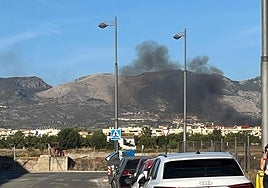 Columna de humo visible desde varos puntos de Granada.