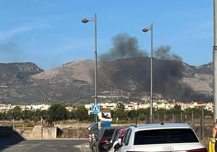 Una columna de humo por un incendio de matorral alerta al Cinturón de Granada