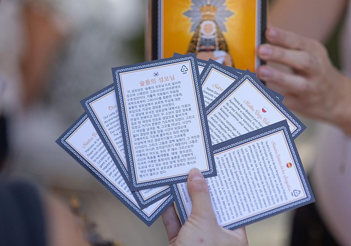 Cartas con ls historia de la Virgen de las Angustias