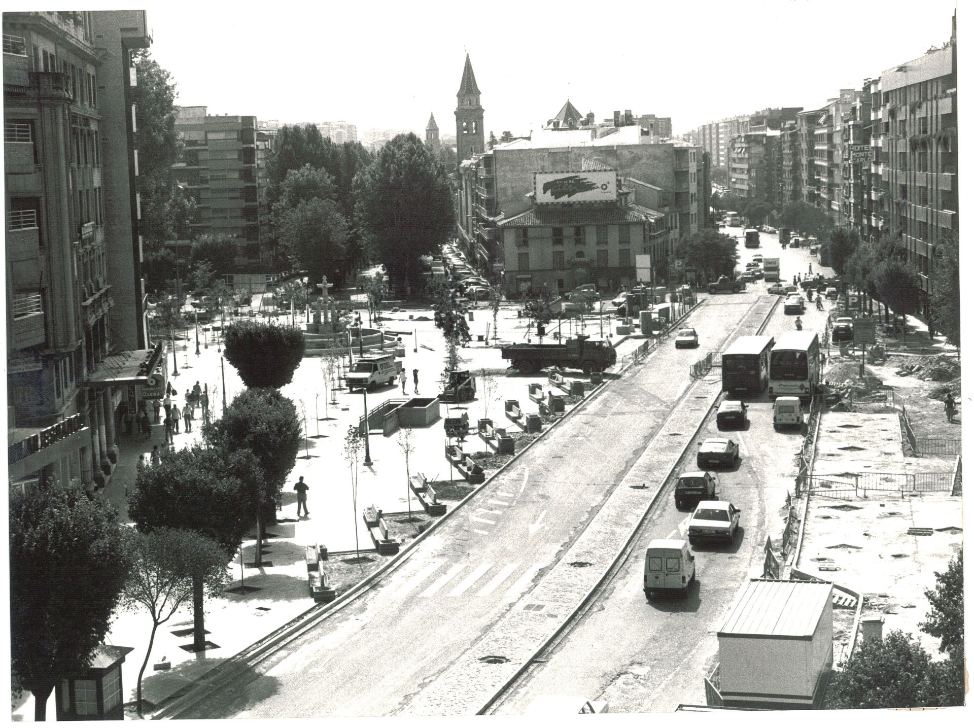 Trabajos de remodelación de la zona en 1992