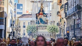 La Virgen durante la procesión extraordinaria el pasado mes de mayo
