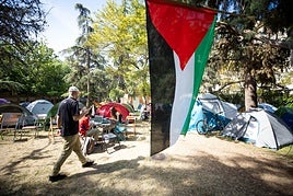 Acampada en los paseíllos de Fuentenueva en mayo de 2024