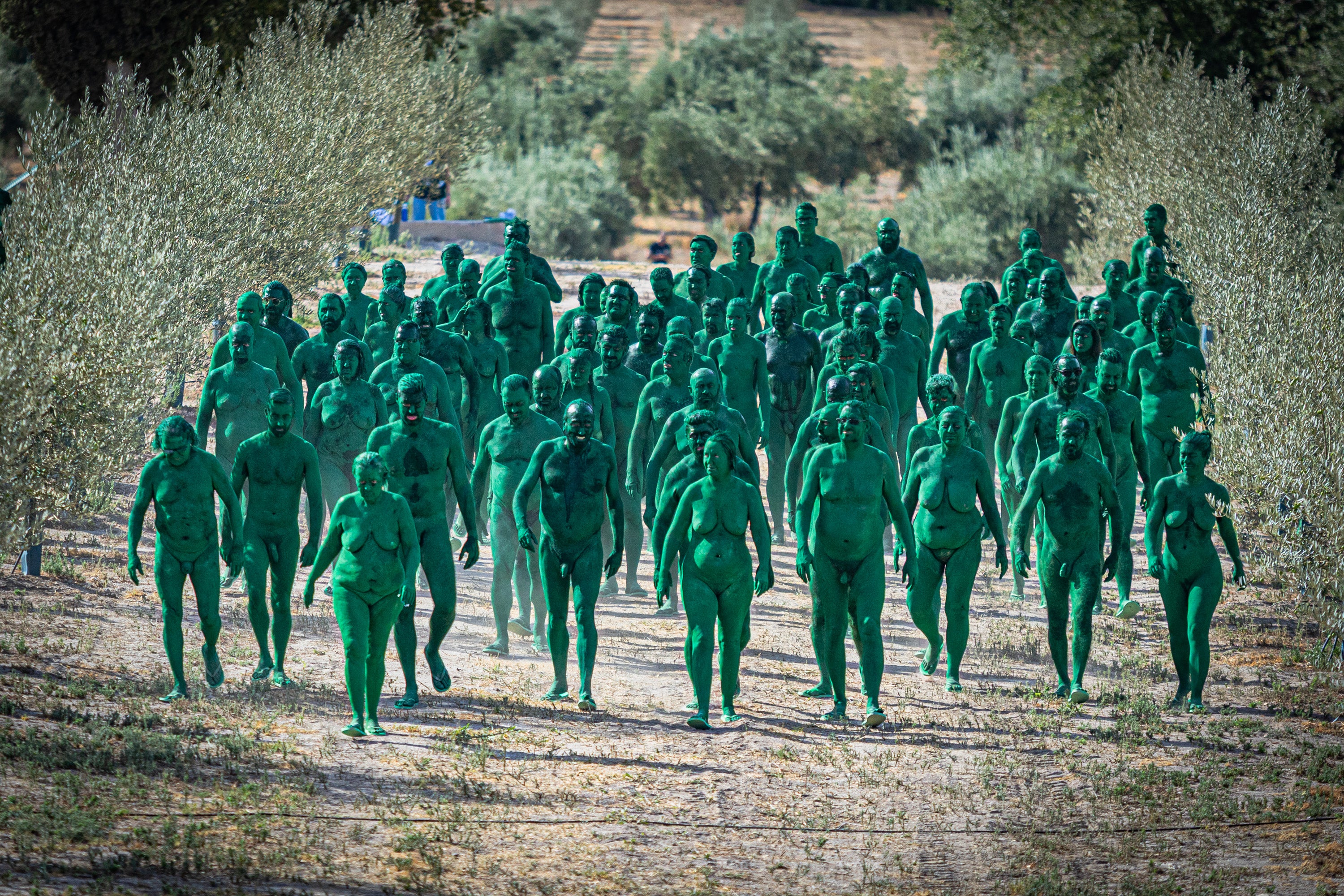 Las imágenes de los desnudos verdes en Granada