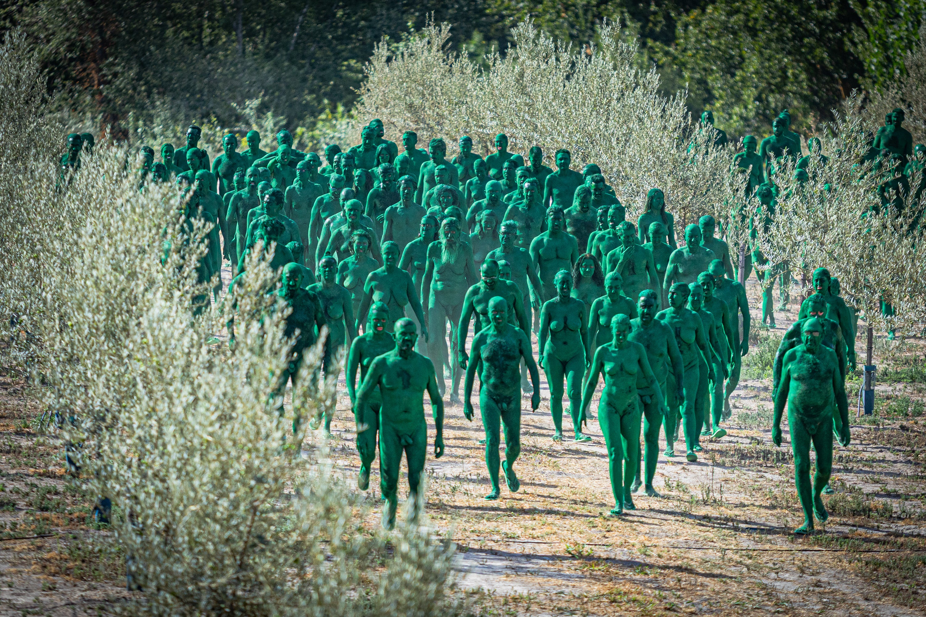 Las imágenes de los desnudos verdes en Granada