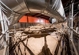 Cúpula del Salón de Comares con el actual andamio.