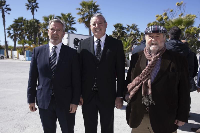 Los tres presidentes de la Autoridad Portuaria de Motril. García Fuentes, presidente desde 2019, Álvarez de la Chica (2014-2019) y el fallecido Ángel Díaz Sol, primer presidente del puerto.