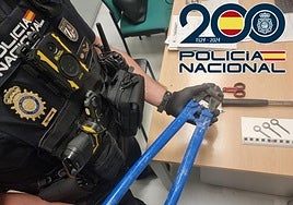 Objetos intervenidos por la Policía Nacional a los supuestos ladrones