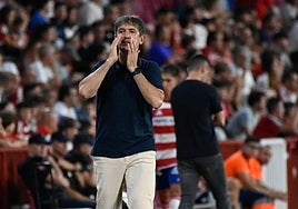 Pacheta, en un partido en casa.