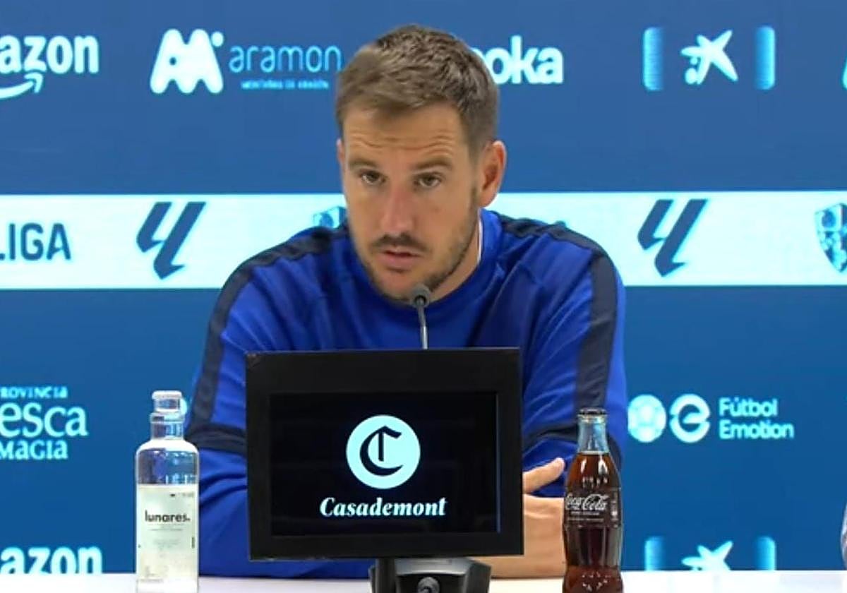 Comparecencia del entrenador del Huesca, Sergi Guilló.