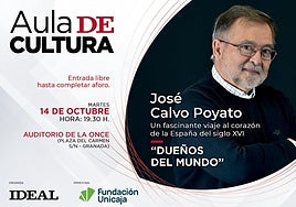 José Calvo Poyato, en el Aula de Cultura de IDEAL el próximo día 14