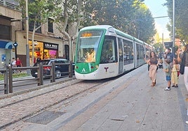 El tranvía, en pruebas, este mes de septiembre.