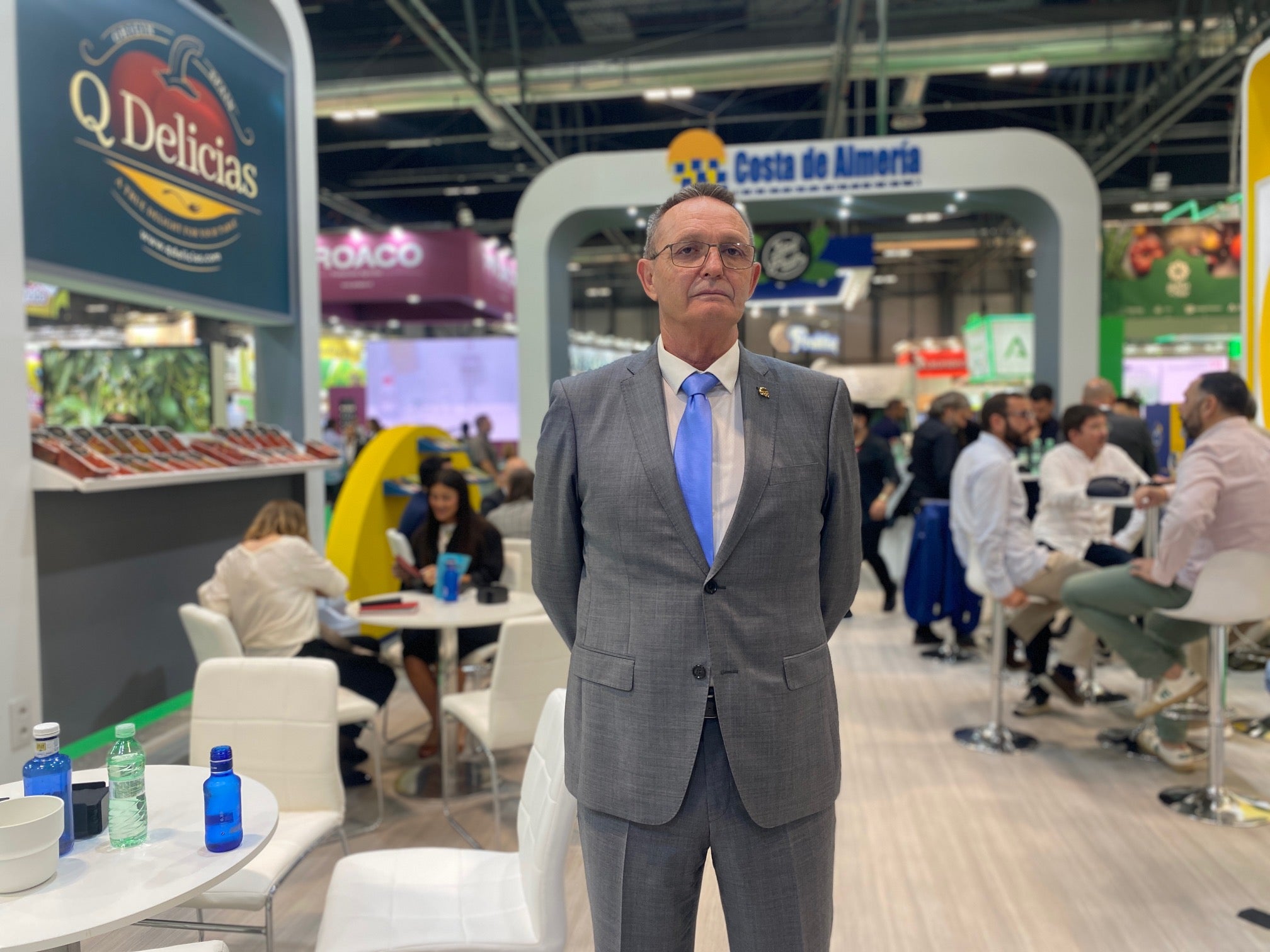Juan Enrique Vargas, presidente de Costa de Almería, en su stand de Fruit Attraction.
