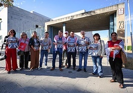 Los representantes de los sindicatos este martes en la CGE.