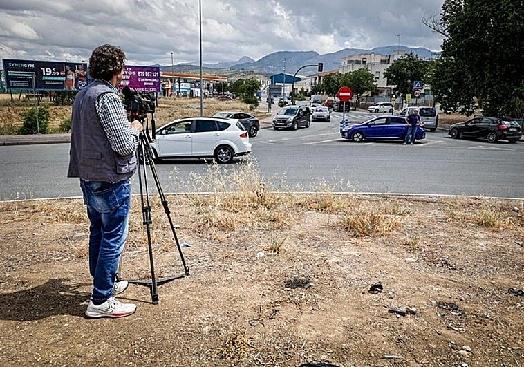 Rotonda de Pulianas donde tuvo lugar la agresión.