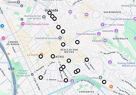 El mapa con los puntos a visitar.