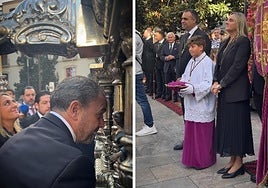 Marifrán Carazo este lunes con la cofradía del Rescate.