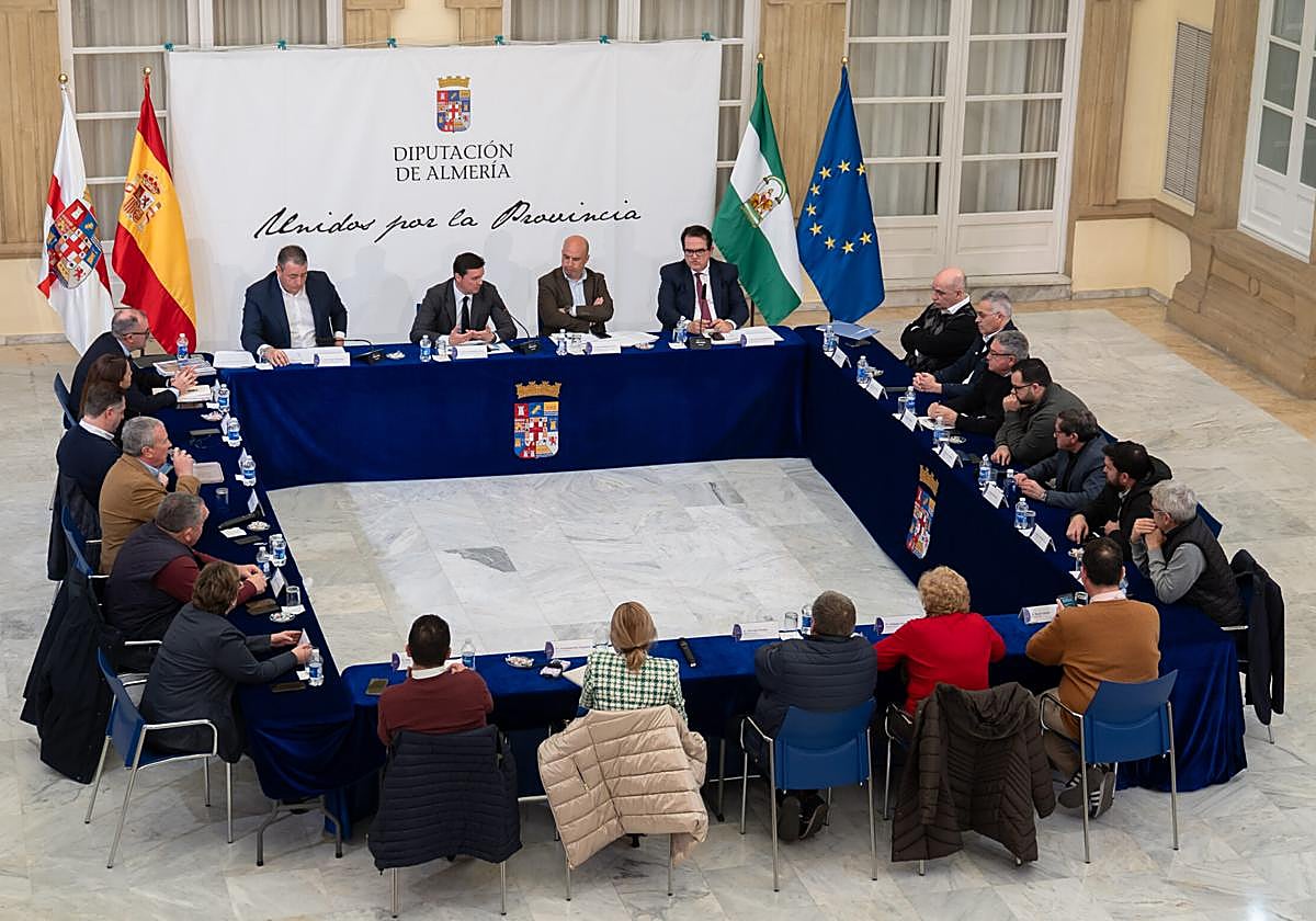 Reunión de representantes de Diputación con alcaldes afectados.