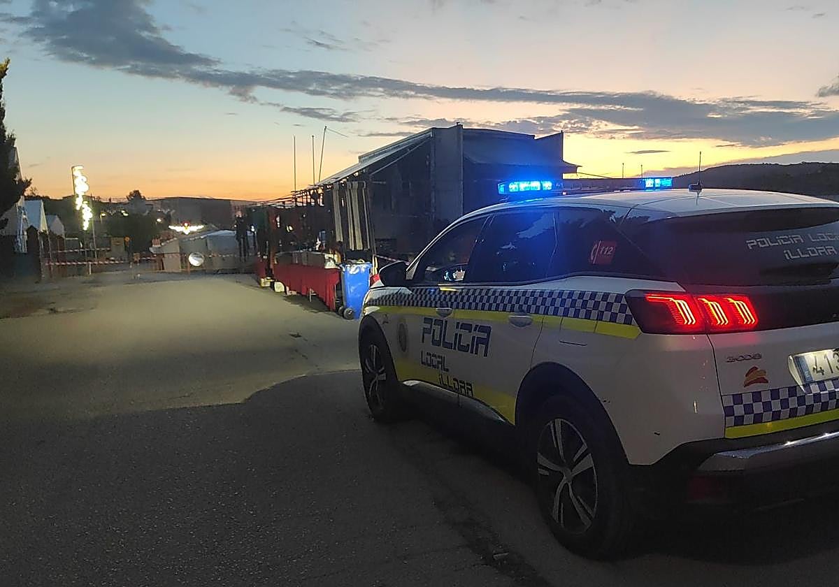 Policía Local en el recinto ferial el pasado fin de semana.