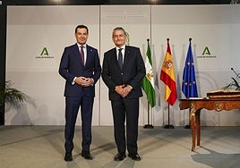 Moreno y Sanz, ayer durante la toma de posesión.