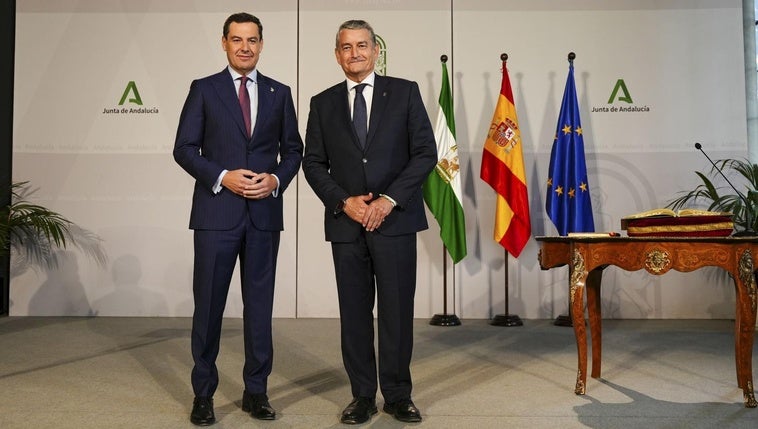 Moreno y Sanz, ayer durante la toma de posesión.