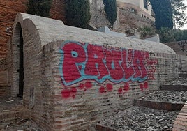 Pintada con la que ha amanecido el aljibe del Zenete.