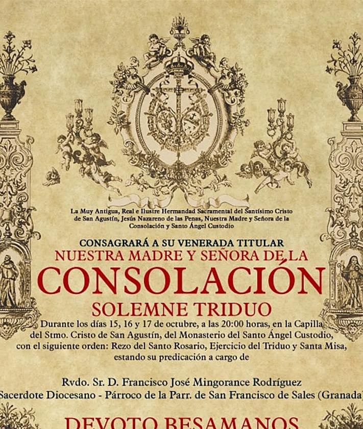 Imagen secundaria 2 - Cultos y Besamanos en honor a Nuestra Madre y Señora de la Consolación