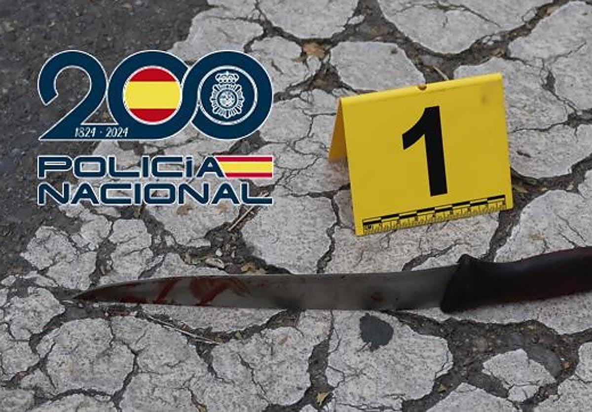 Cuchillo usado durante la agresión.