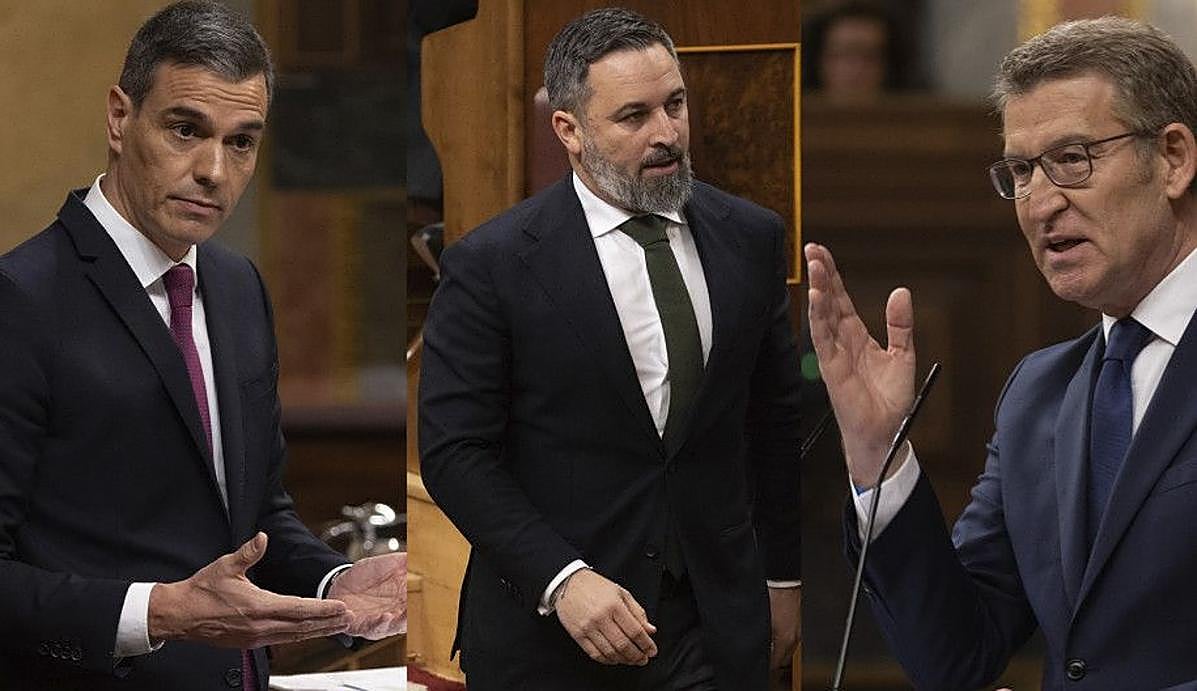 Sánchez, Abascal y Feijóo.