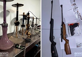 Descubren un local clandestino de Granada destinado al consumo de cachimbas con tres armas dentro