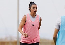 Alba Pérez, durante un entrenamiento esta semana.